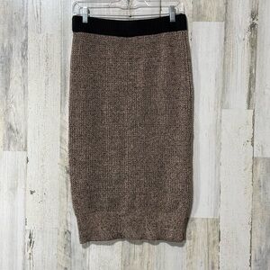 Vici Black and Brown Knit Pencil Skirt